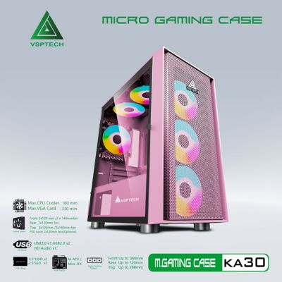 Thùng máy Case VSP Gaming KA30-PINK